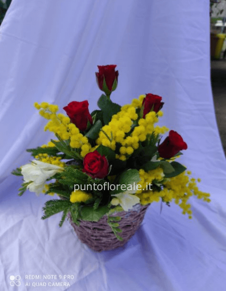 cestino fiori misti